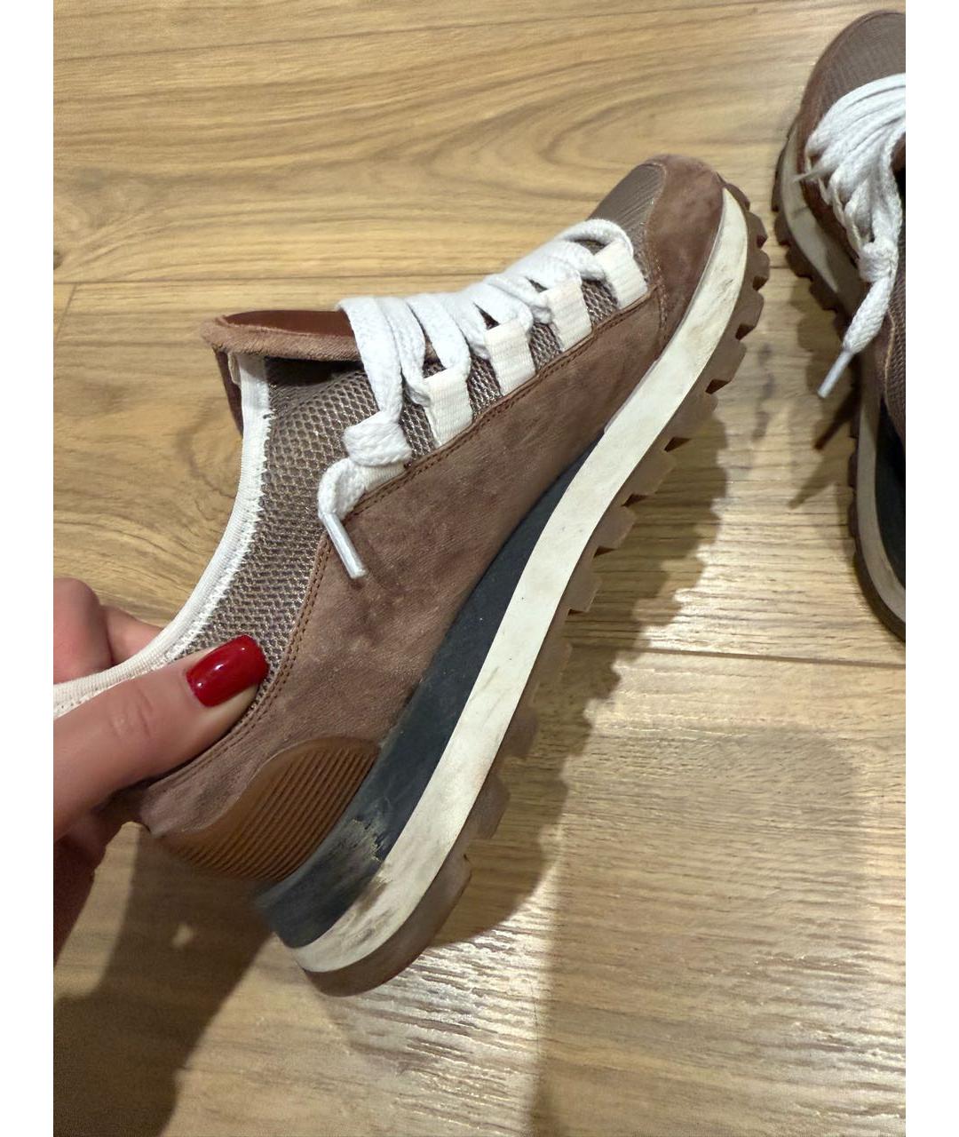 BRUNELLO CUCINELLI Коричневые замшевые кроссовки, фото 5