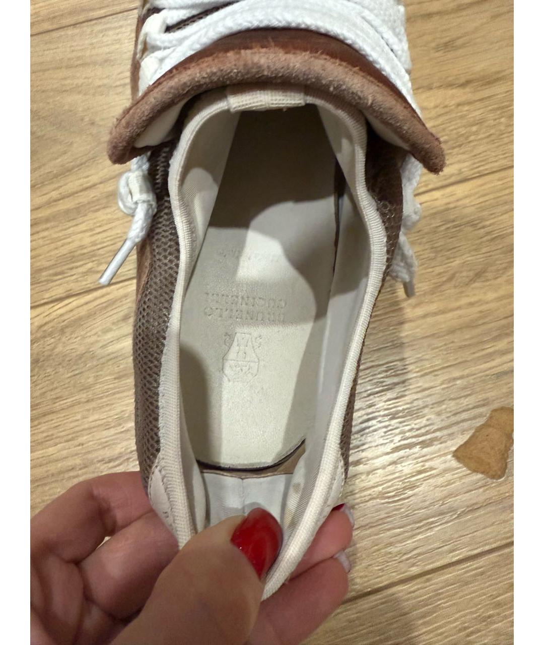 BRUNELLO CUCINELLI Коричневые замшевые кроссовки, фото 8