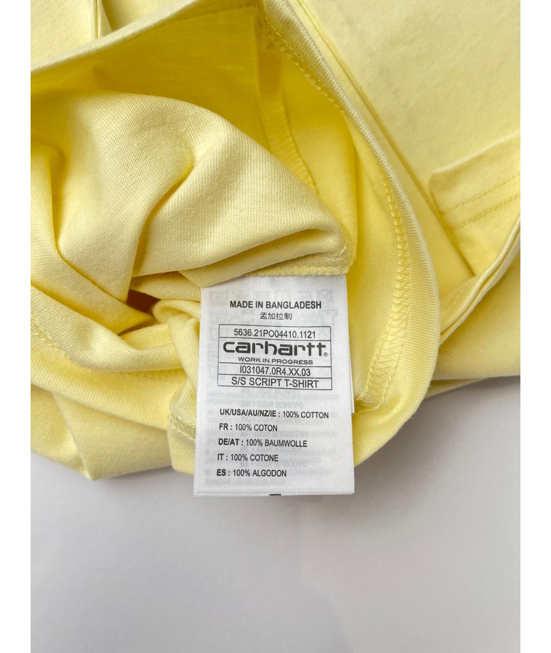 CARHARTT WIP Желтая хлопковая футболка, фото 5
