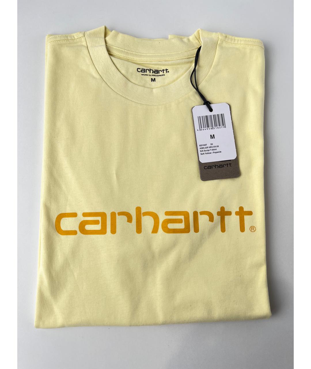 CARHARTT WIP Желтая хлопковая футболка, фото 2