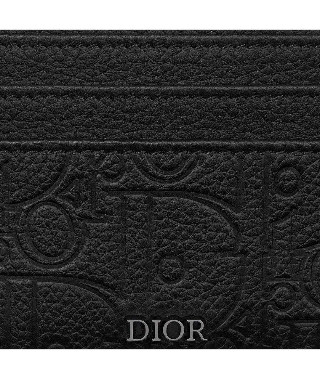 CHRISTIAN DIOR Черный кожаный кардхолдер, фото 4