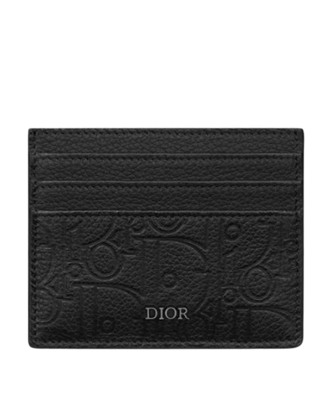 CHRISTIAN DIOR Черный кожаный кардхолдер, фото 1