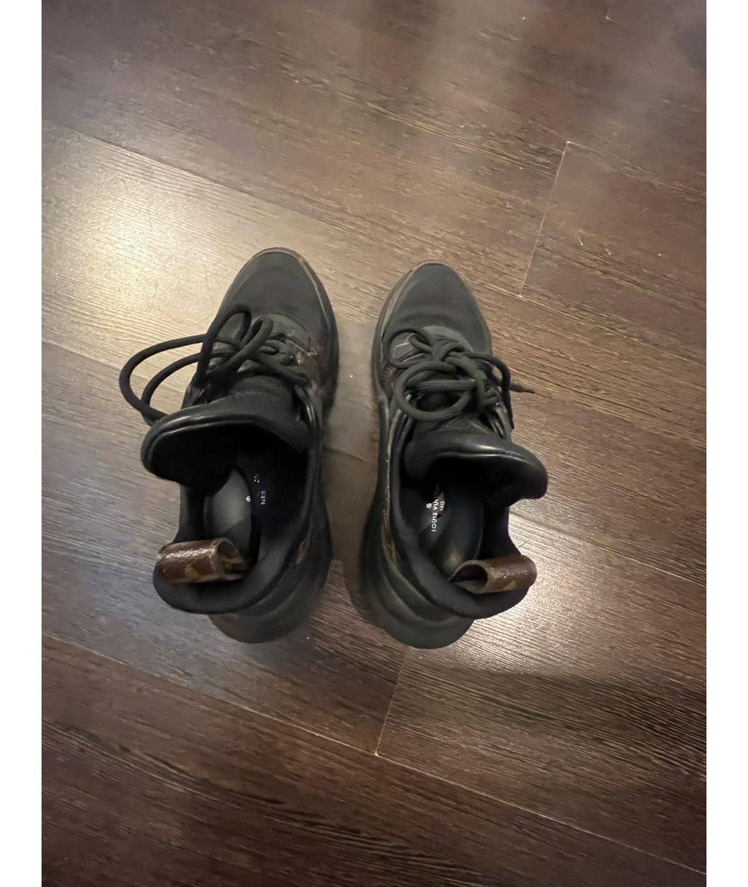 LOUIS VUITTON Коричневые кожаные кроссовки, фото 3