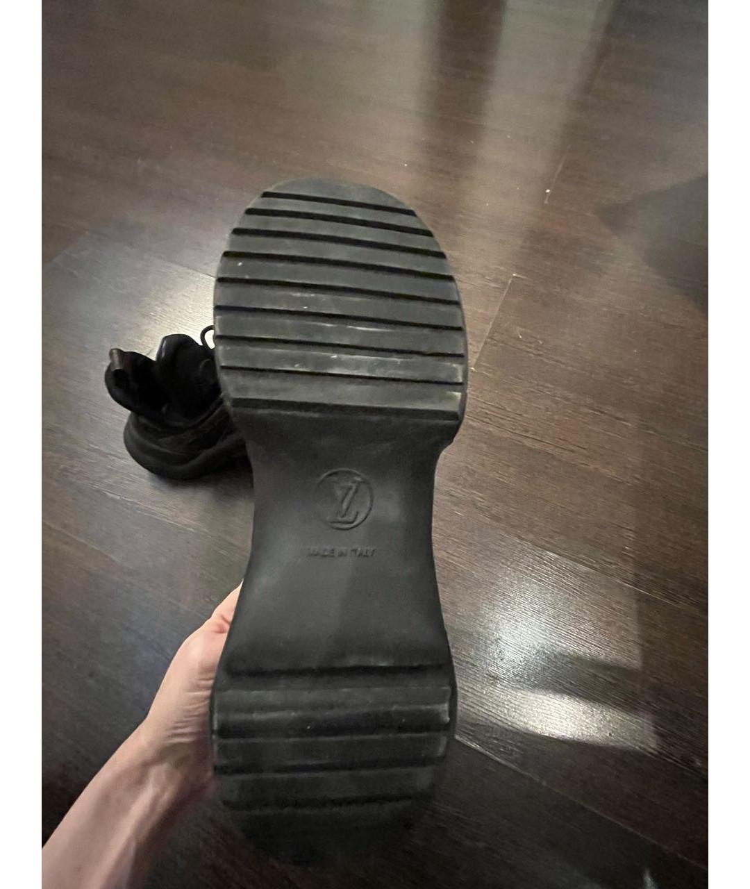 LOUIS VUITTON Коричневые кожаные кроссовки, фото 7