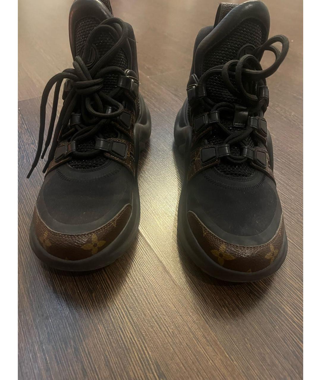 LOUIS VUITTON Коричневые кожаные кроссовки, фото 2