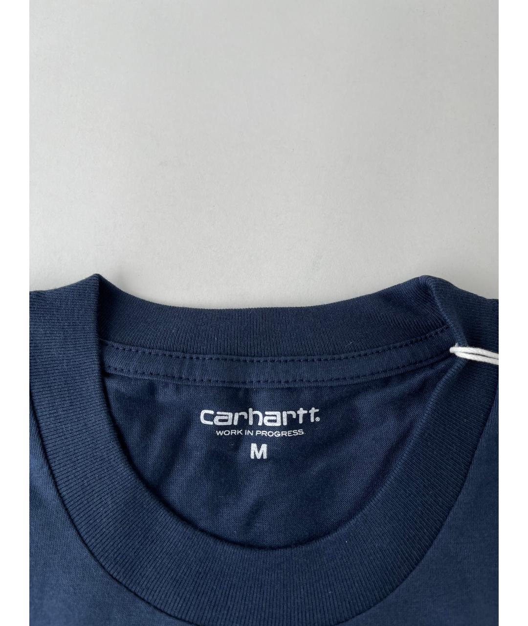 CARHARTT WIP Темно-синяя хлопковая футболка, фото 4