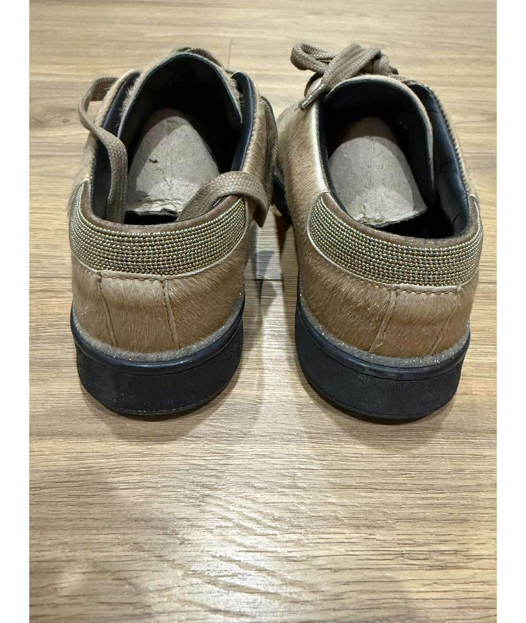 BRUNELLO CUCINELLI Бежевые кеды, фото 4