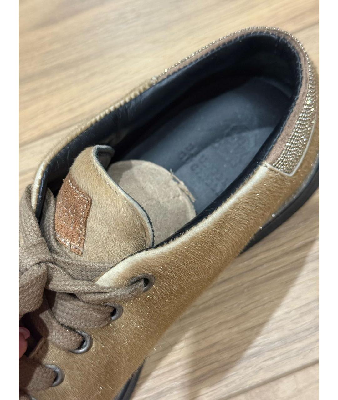 BRUNELLO CUCINELLI Бежевые кеды, фото 5