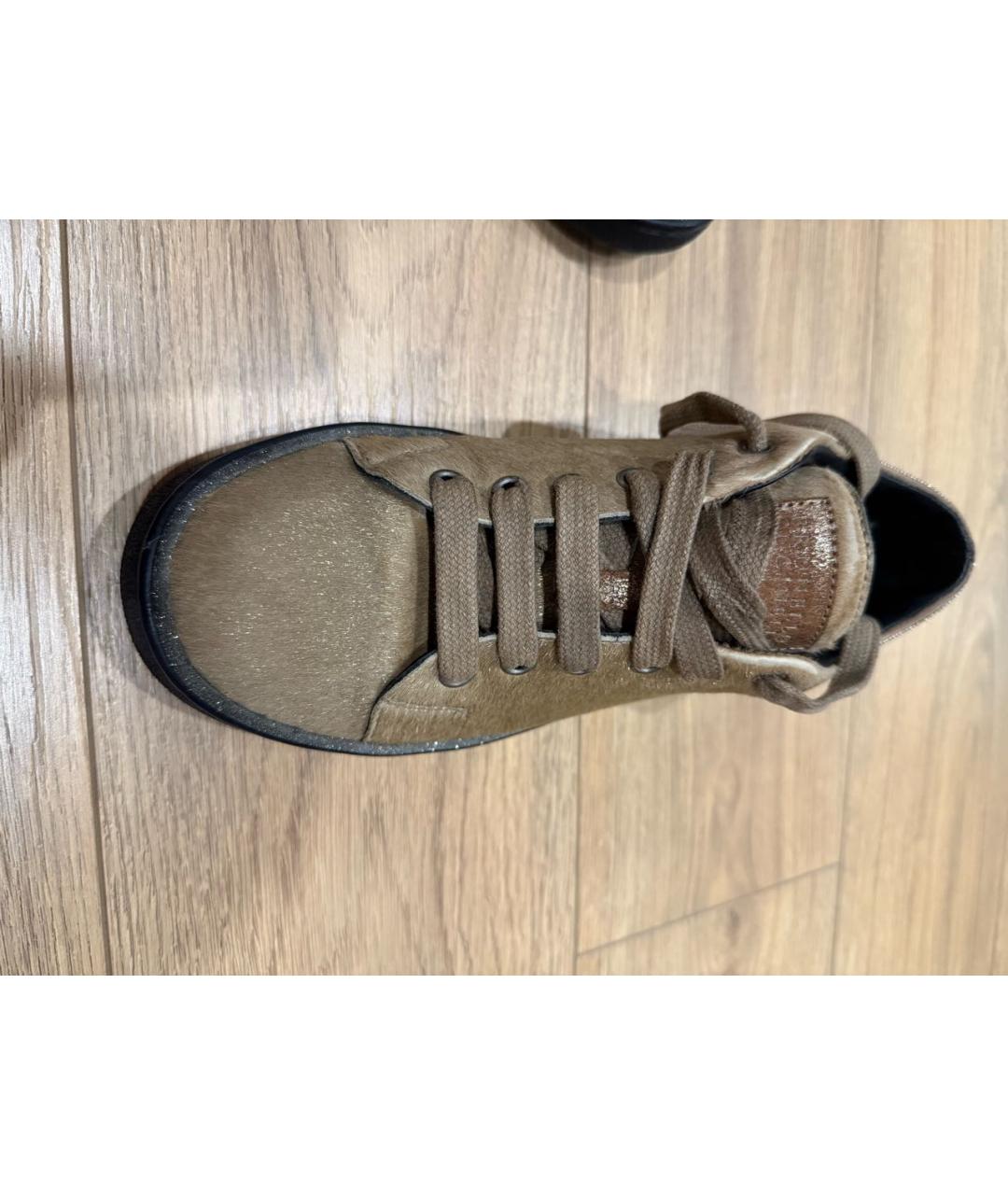 BRUNELLO CUCINELLI Бежевые кеды, фото 3