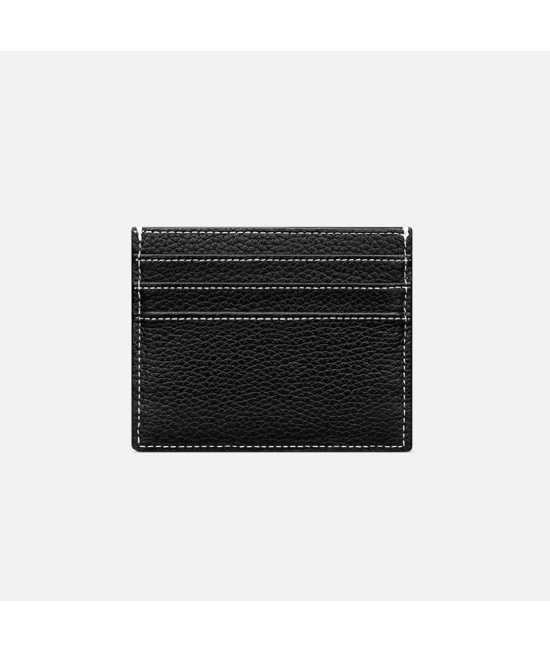 CHRISTIAN DIOR Черный кожаный кардхолдер, фото 2