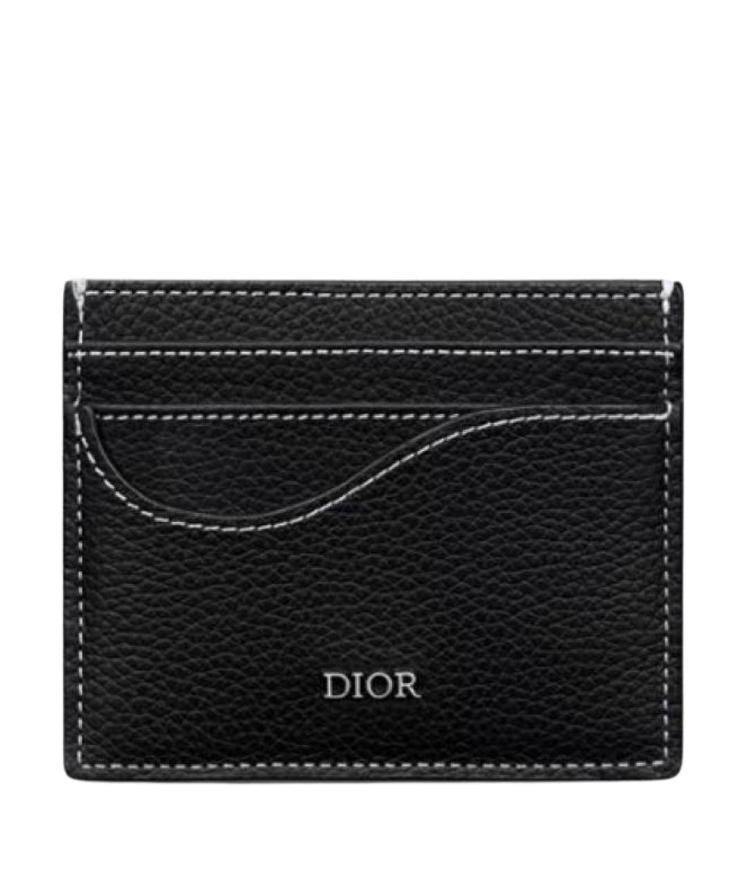 CHRISTIAN DIOR Черный кожаный кардхолдер, фото 1