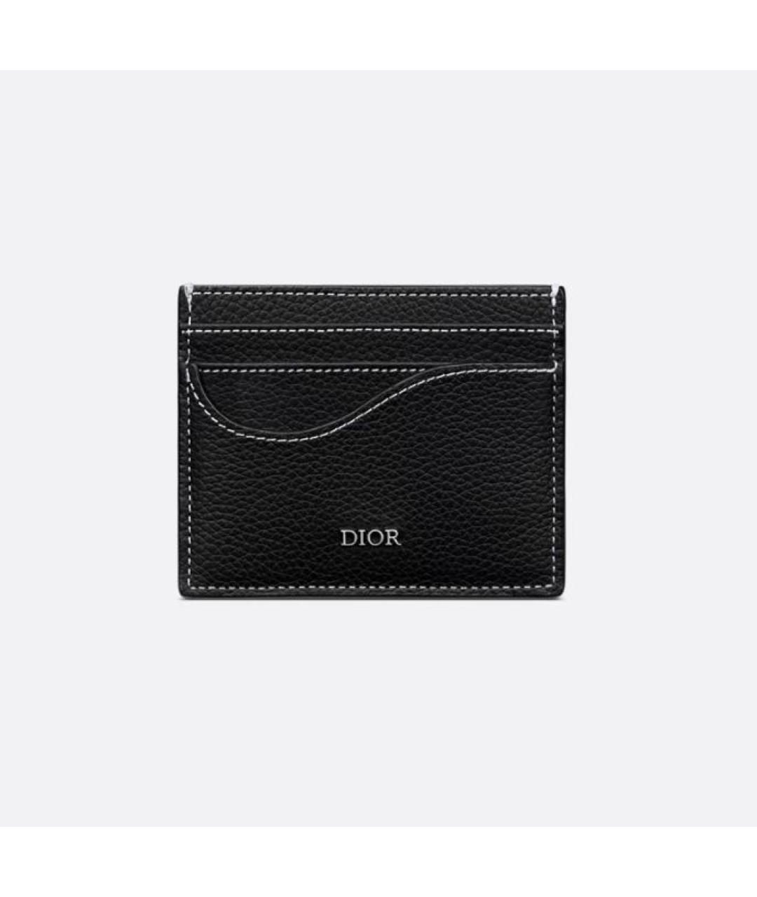 CHRISTIAN DIOR Черный кожаный кардхолдер, фото 4