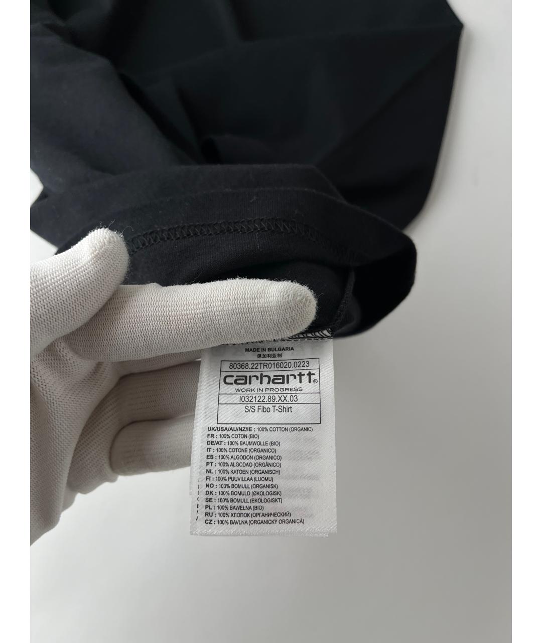 CARHARTT WIP Черная хлопковая футболка, фото 5