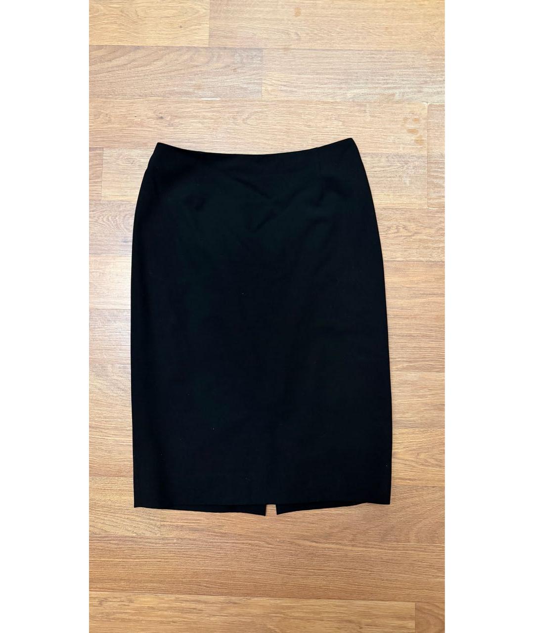 HERMES Черная хлопко-эластановая юбка миди, фото 3