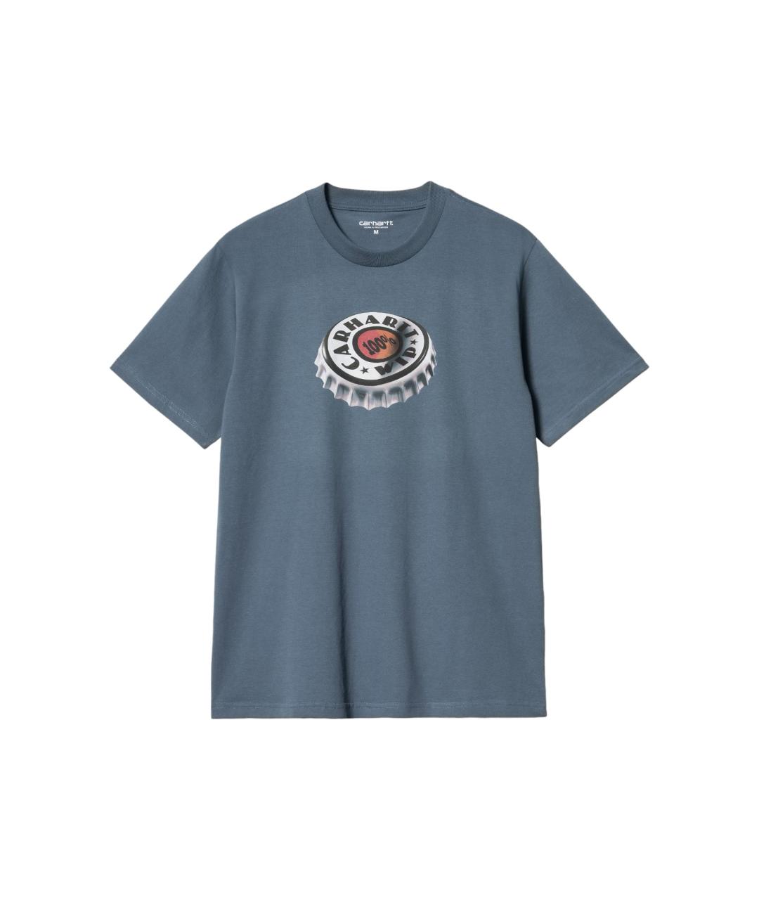 CARHARTT WIP Голубая хлопковая футболка, фото 1