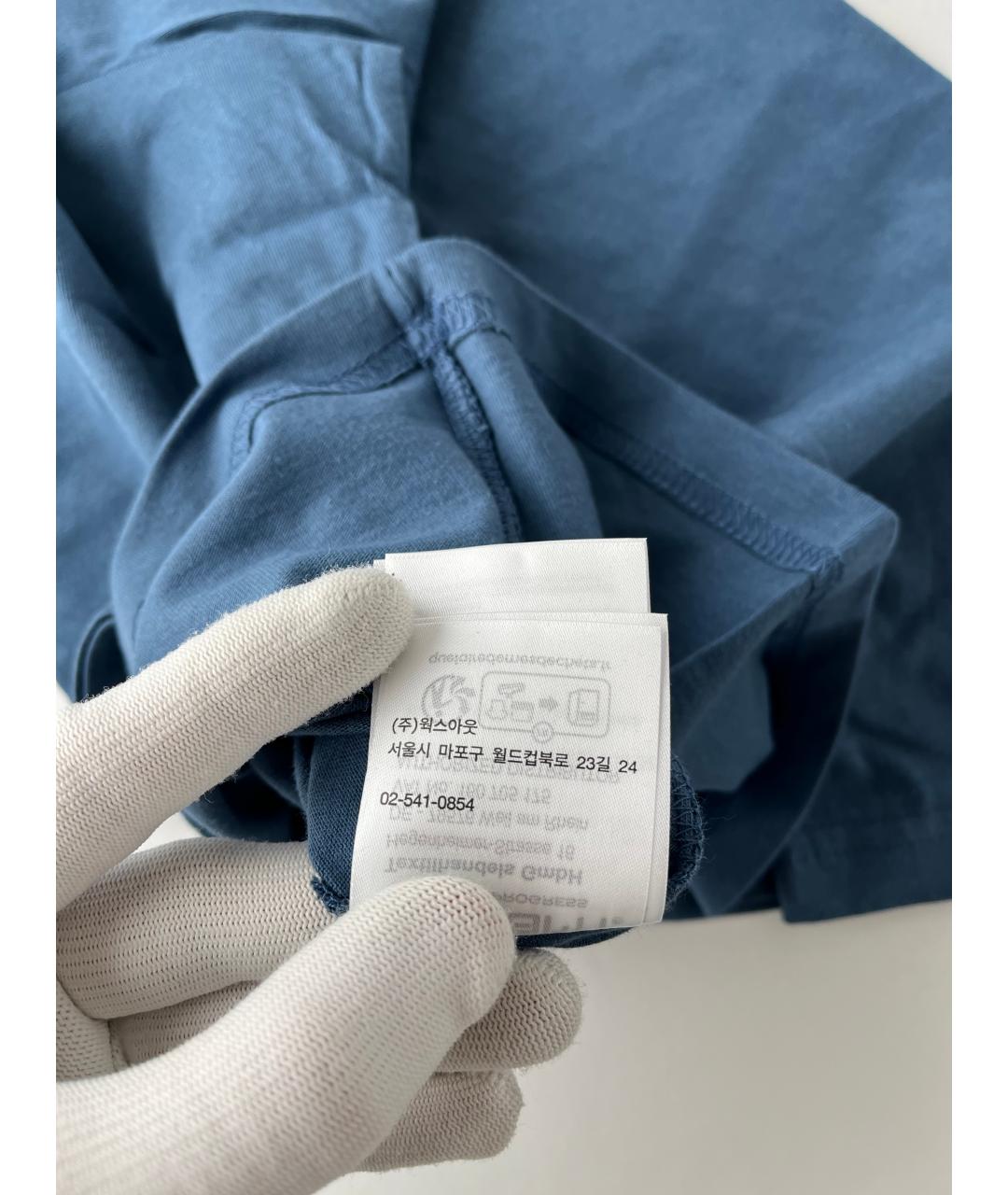 CARHARTT WIP Голубая хлопковая футболка, фото 6