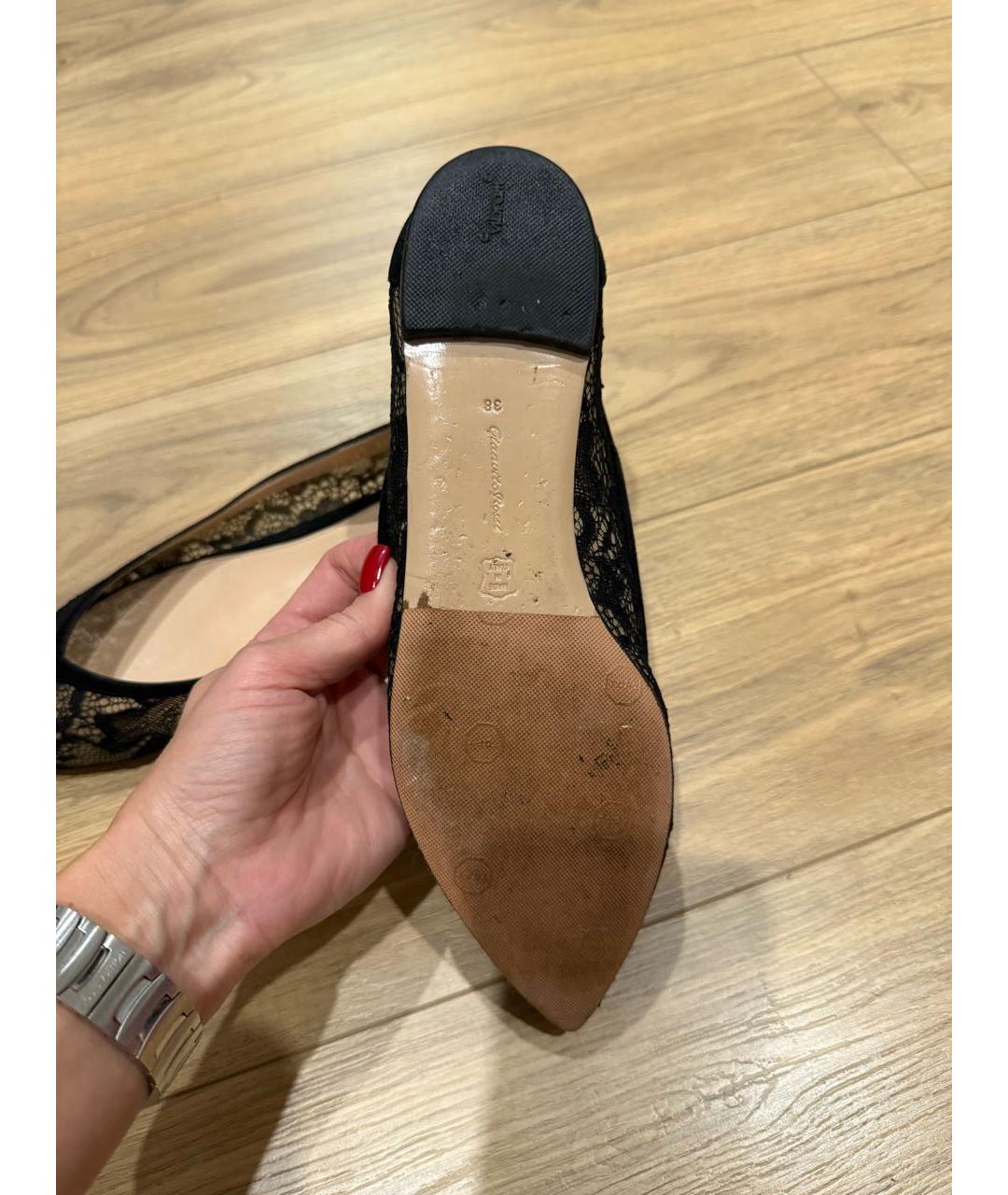 GIANVITO ROSSI Черные текстильные балетки, фото 6