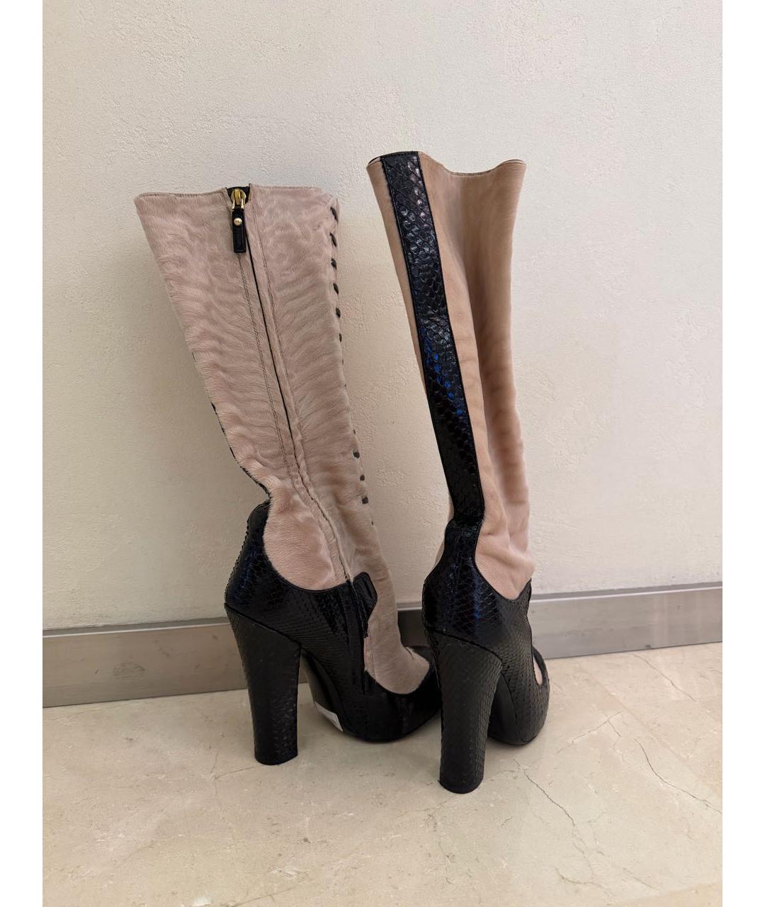 LOUIS VUITTON Бежевые кожаные сапоги, фото 3