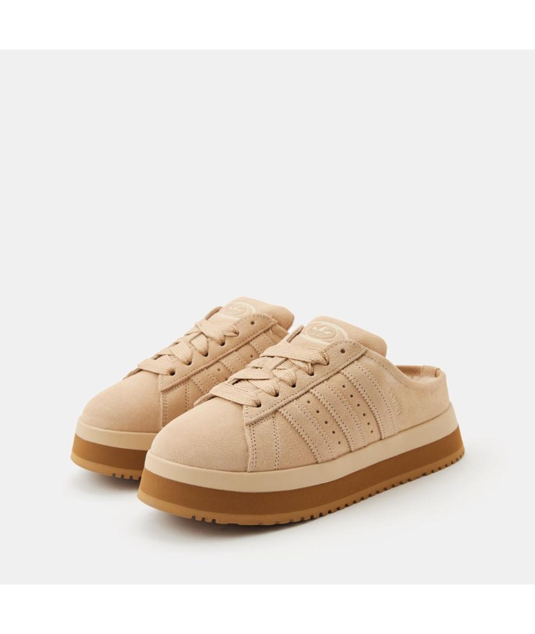 ADIDAS Бежевые замшевые кроссовки, фото 2