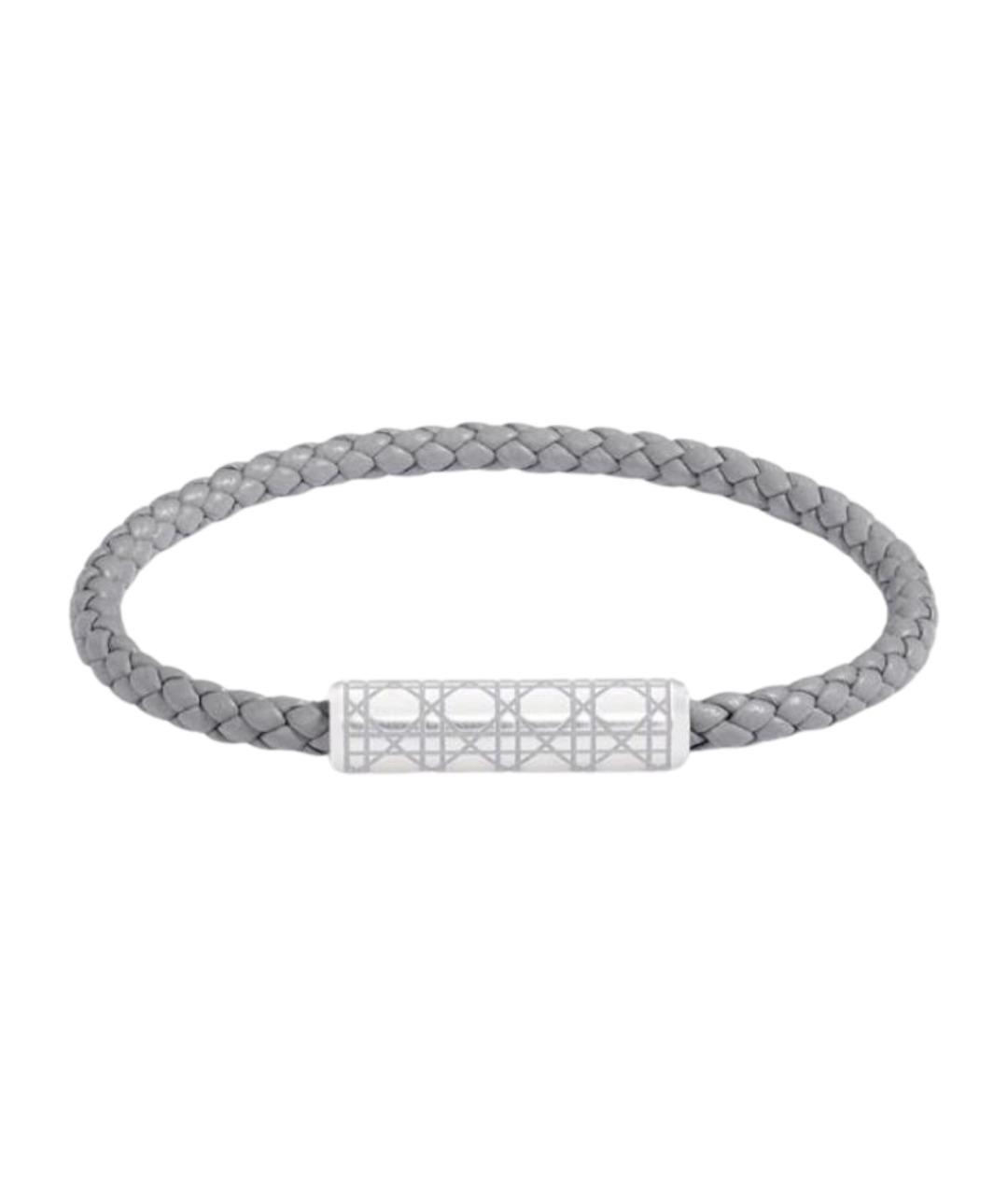 CHRISTIAN DIOR Серый кожаный браслет, фото 1