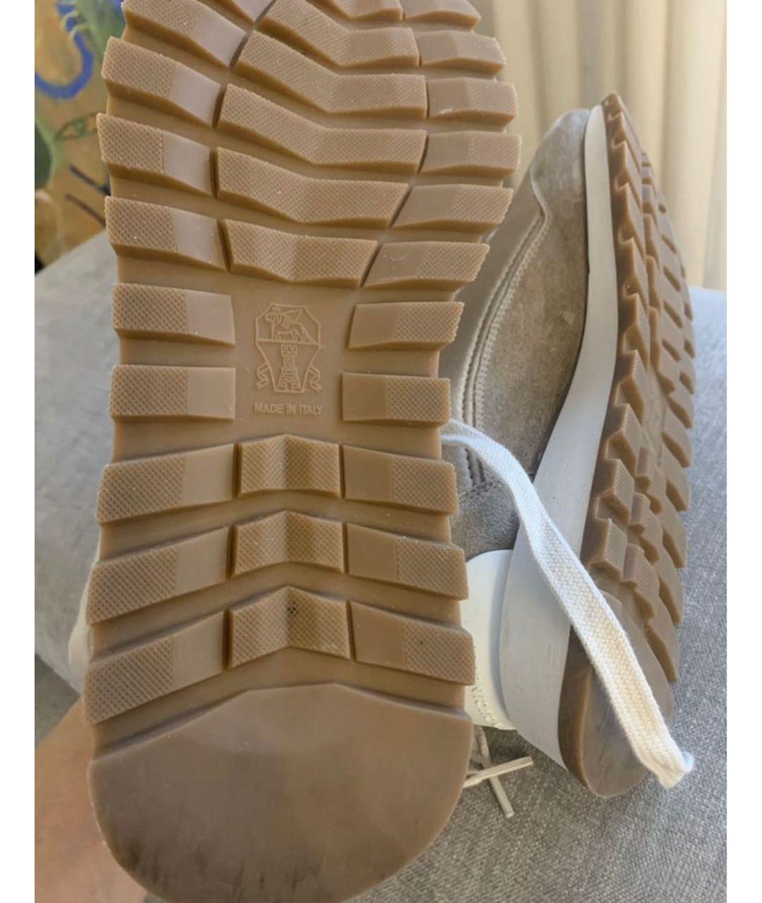 BRUNELLO CUCINELLI Бежевые замшевые кроссовки, фото 5