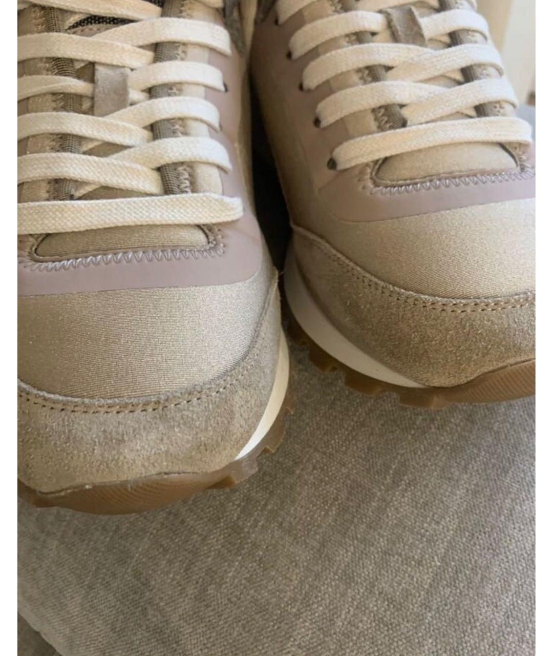 BRUNELLO CUCINELLI Бежевые замшевые кроссовки, фото 7