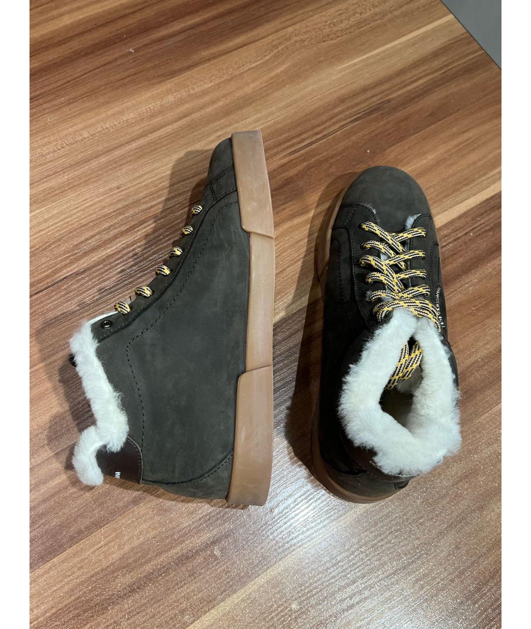 DOLCE&GABBANA Коричневые замшевые кеды, фото 4