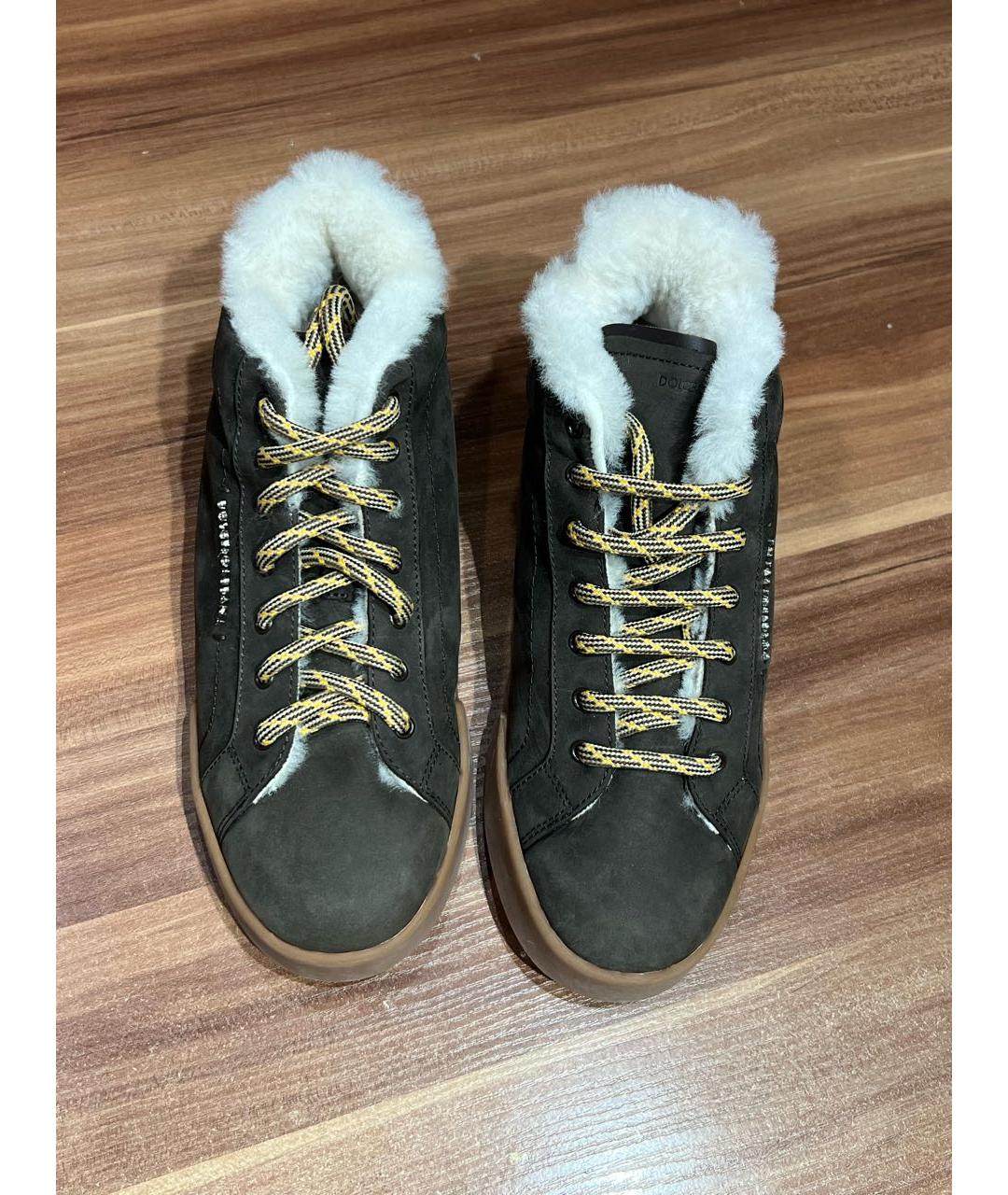 DOLCE&GABBANA Коричневые замшевые кеды, фото 2