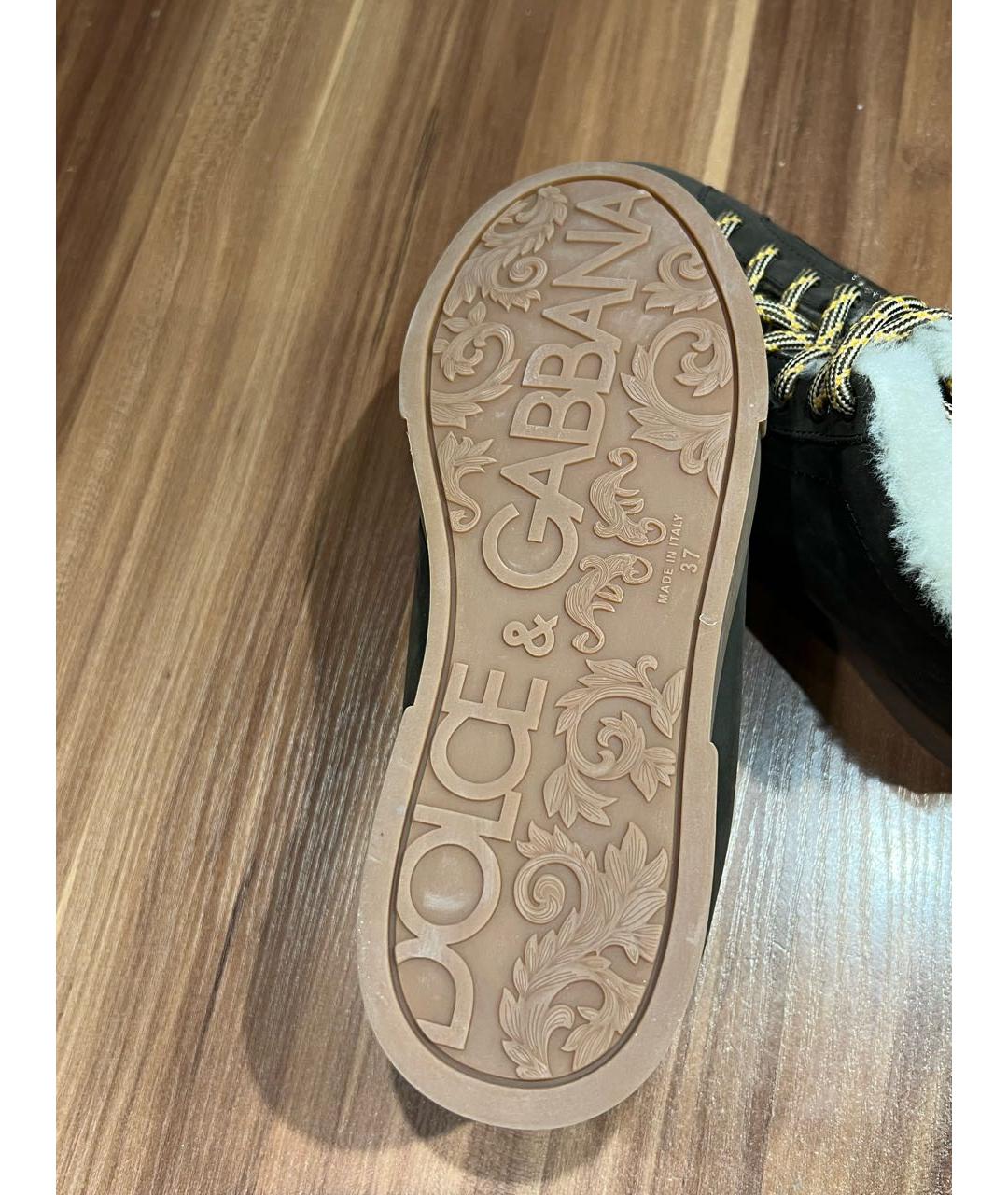 DOLCE&GABBANA Коричневые замшевые кеды, фото 7