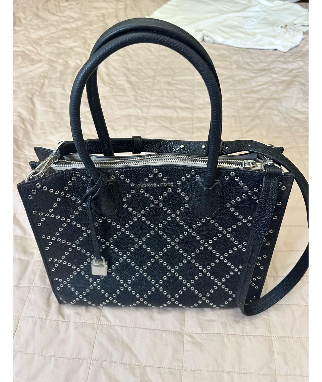 MICHAEL KORS Черная кожаная сумка тоут, фото 2