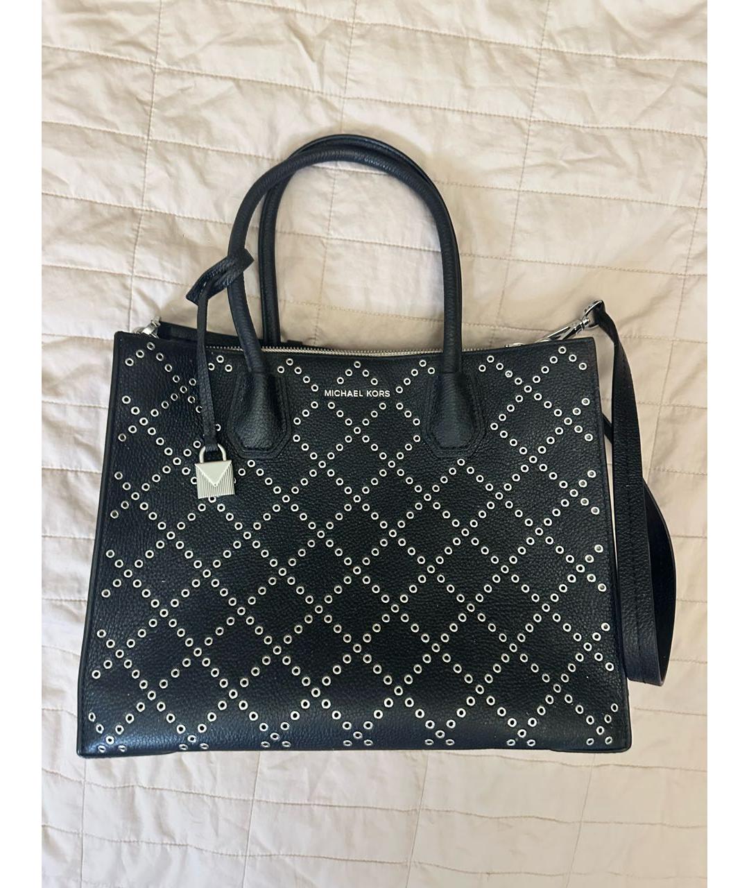 MICHAEL KORS Черная кожаная сумка тоут, фото 5