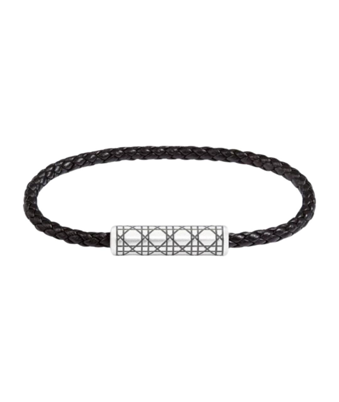 CHRISTIAN DIOR Черный кожаный браслет, фото 1