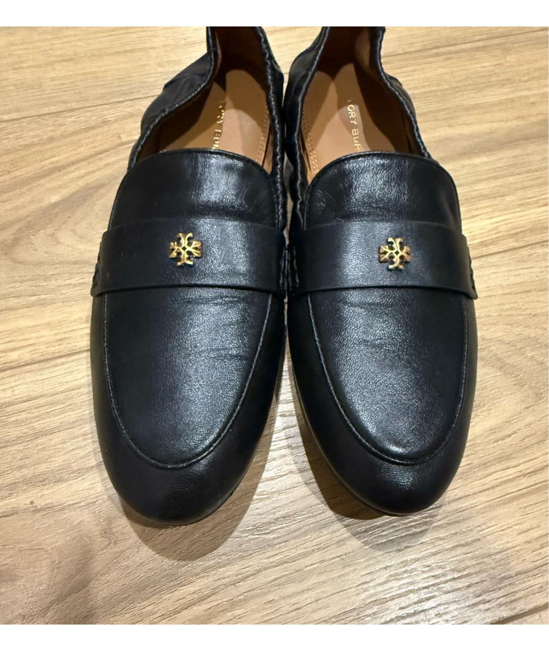 TORY BURCH Черные кожаные лоферы, фото 2