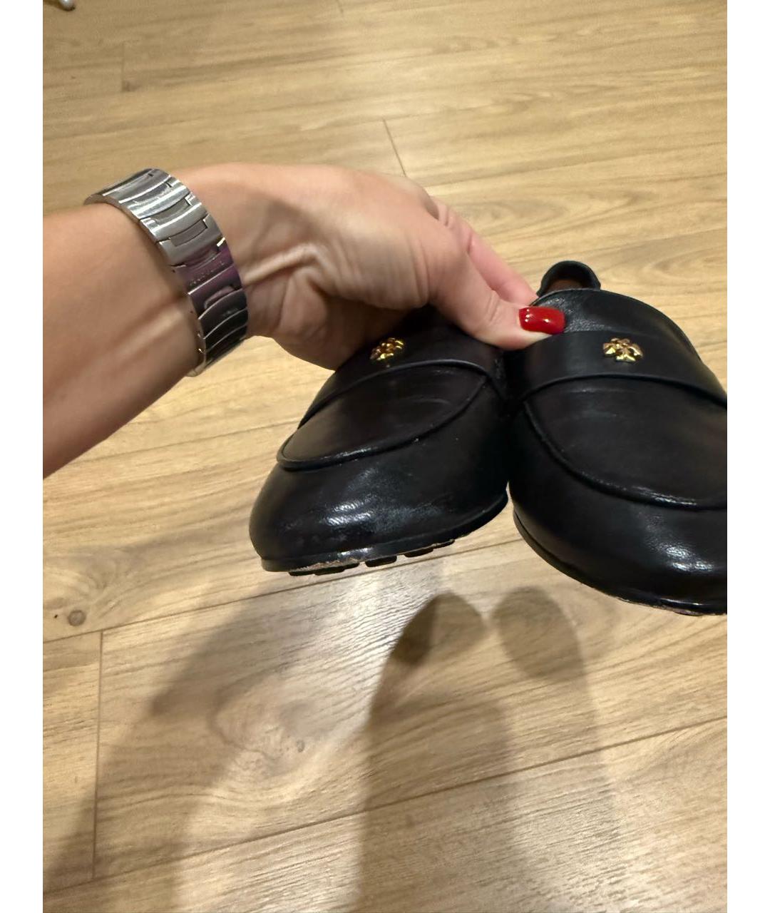 TORY BURCH Черные кожаные лоферы, фото 5