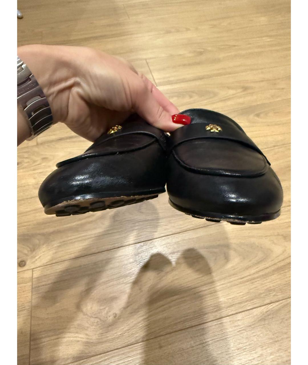 TORY BURCH Черные кожаные лоферы, фото 6