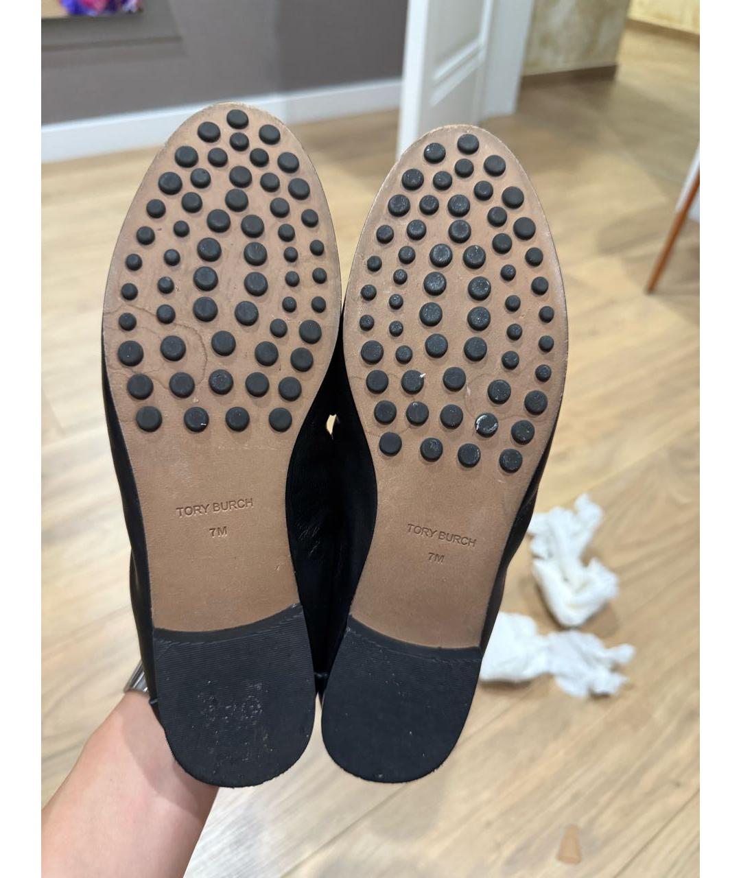 TORY BURCH Черные кожаные лоферы, фото 8