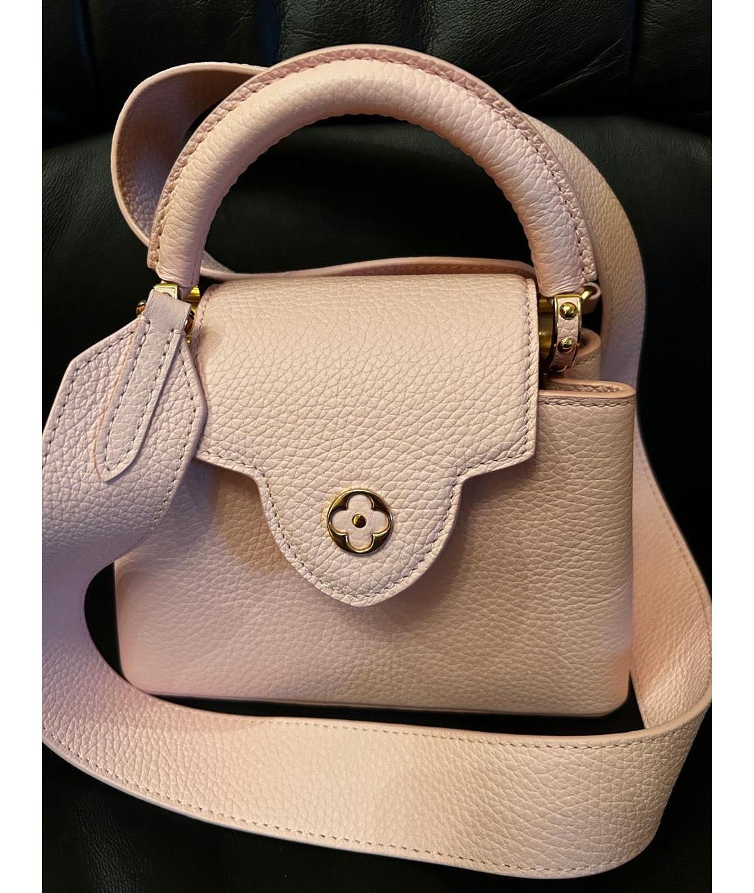 LOUIS VUITTON Розовая кожаная сумка с короткими ручками, фото 5