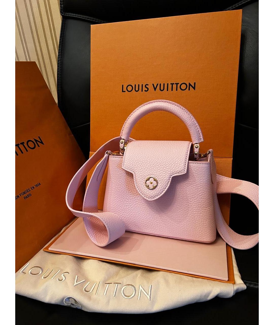 LOUIS VUITTON Розовая кожаная сумка с короткими ручками, фото 3