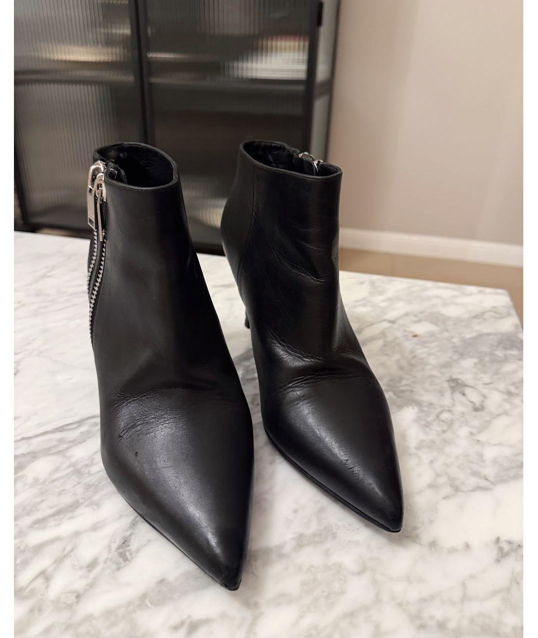 SAINT LAURENT Черные кожаные ботильоны, фото 2