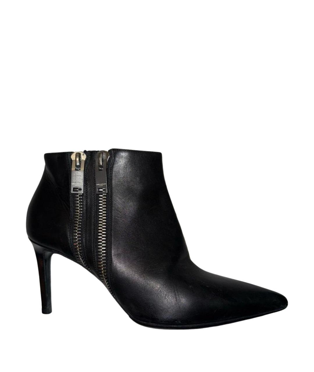 SAINT LAURENT Черные кожаные ботильоны, фото 1