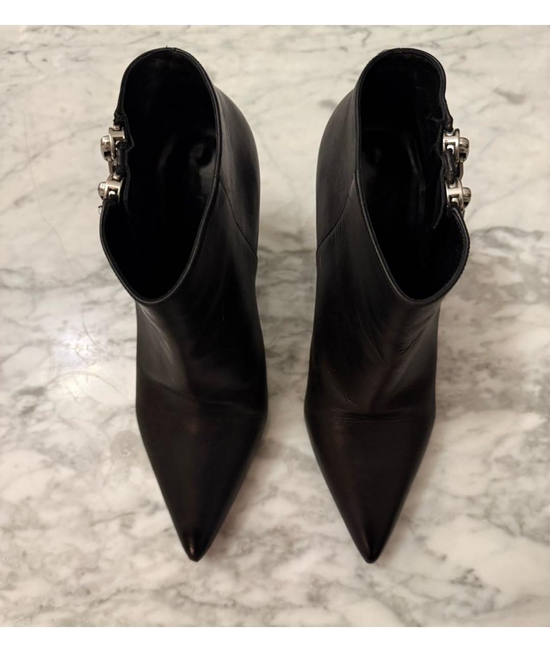 SAINT LAURENT Черные кожаные ботильоны, фото 3