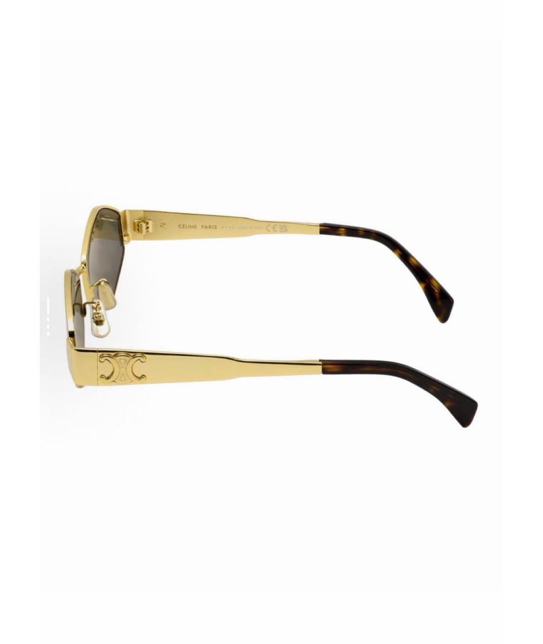 CELINE Золотые металлические солнцезащитные очки, фото 3