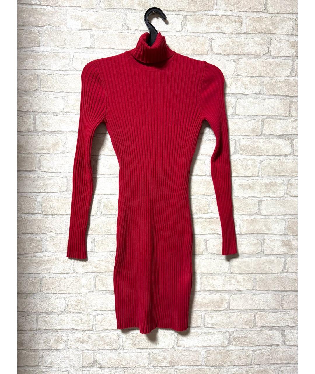 WOLFORD Красное шерстяное повседневное платье, фото 5