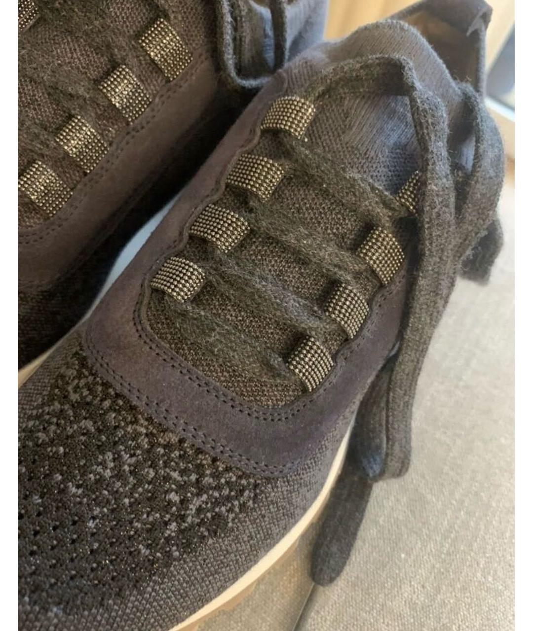 BRUNELLO CUCINELLI Темно-синие текстильные кроссовки, фото 7