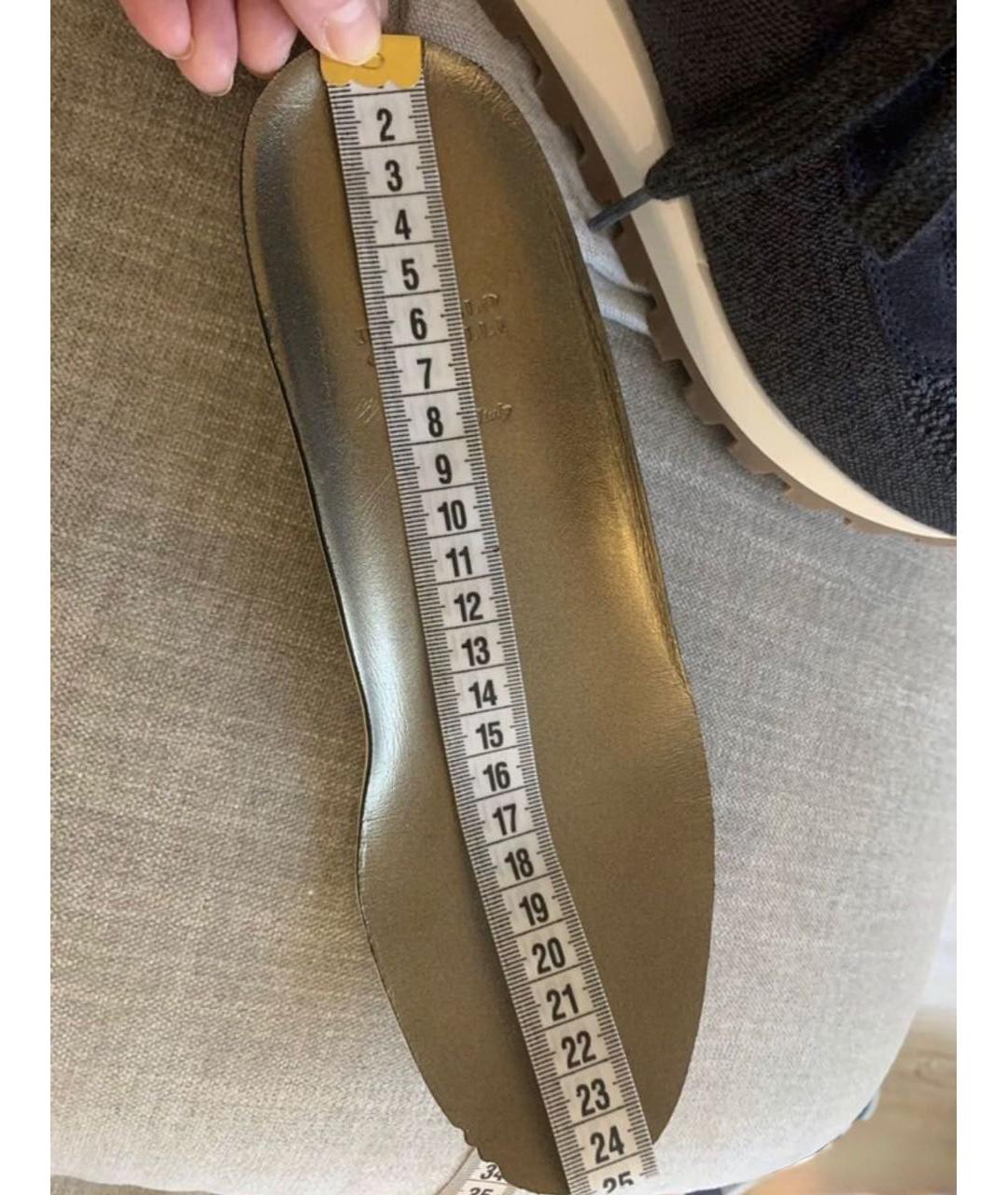 BRUNELLO CUCINELLI Темно-синие текстильные кроссовки, фото 3