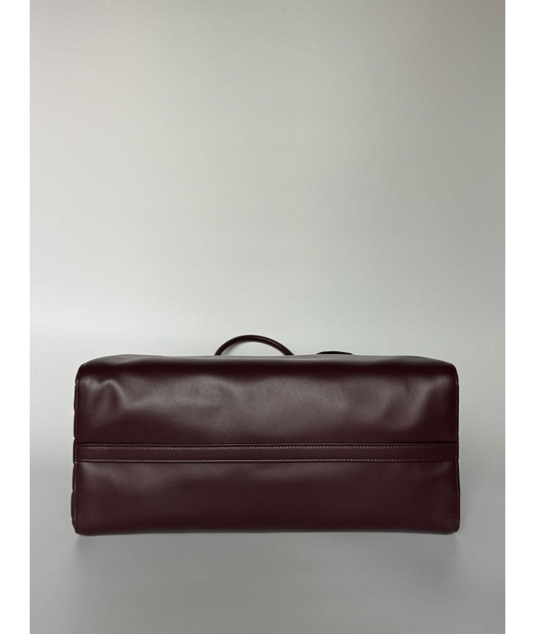 PRADA Бордовая кожаная сумка тоут, фото 5