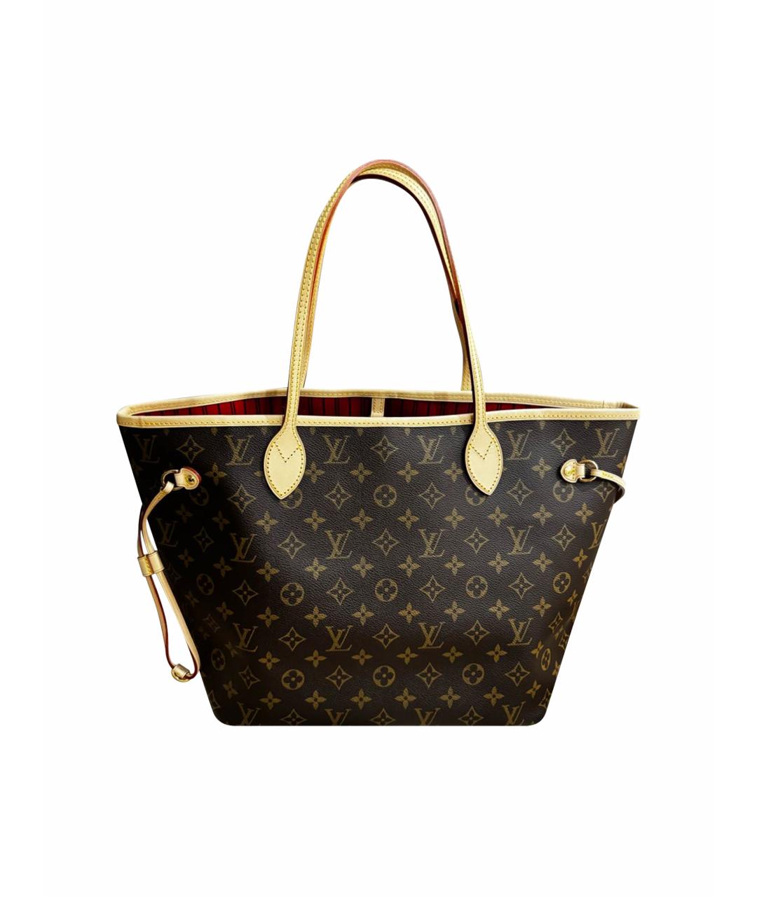 LOUIS VUITTON Коричневая кожаная сумка тоут, фото 1