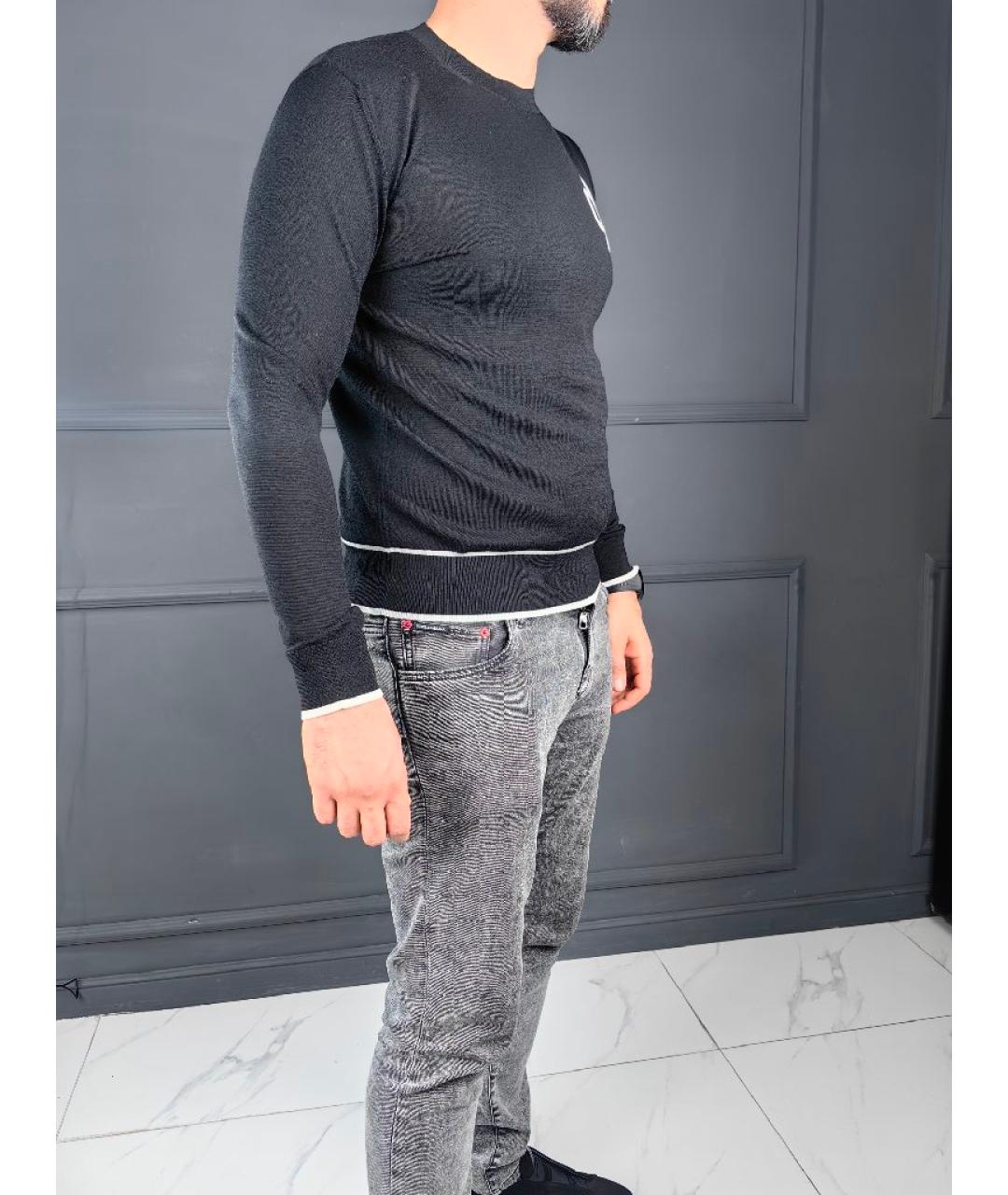 DSQUARED2 Темно-синий шерстяной джемпер / свитер, фото 6