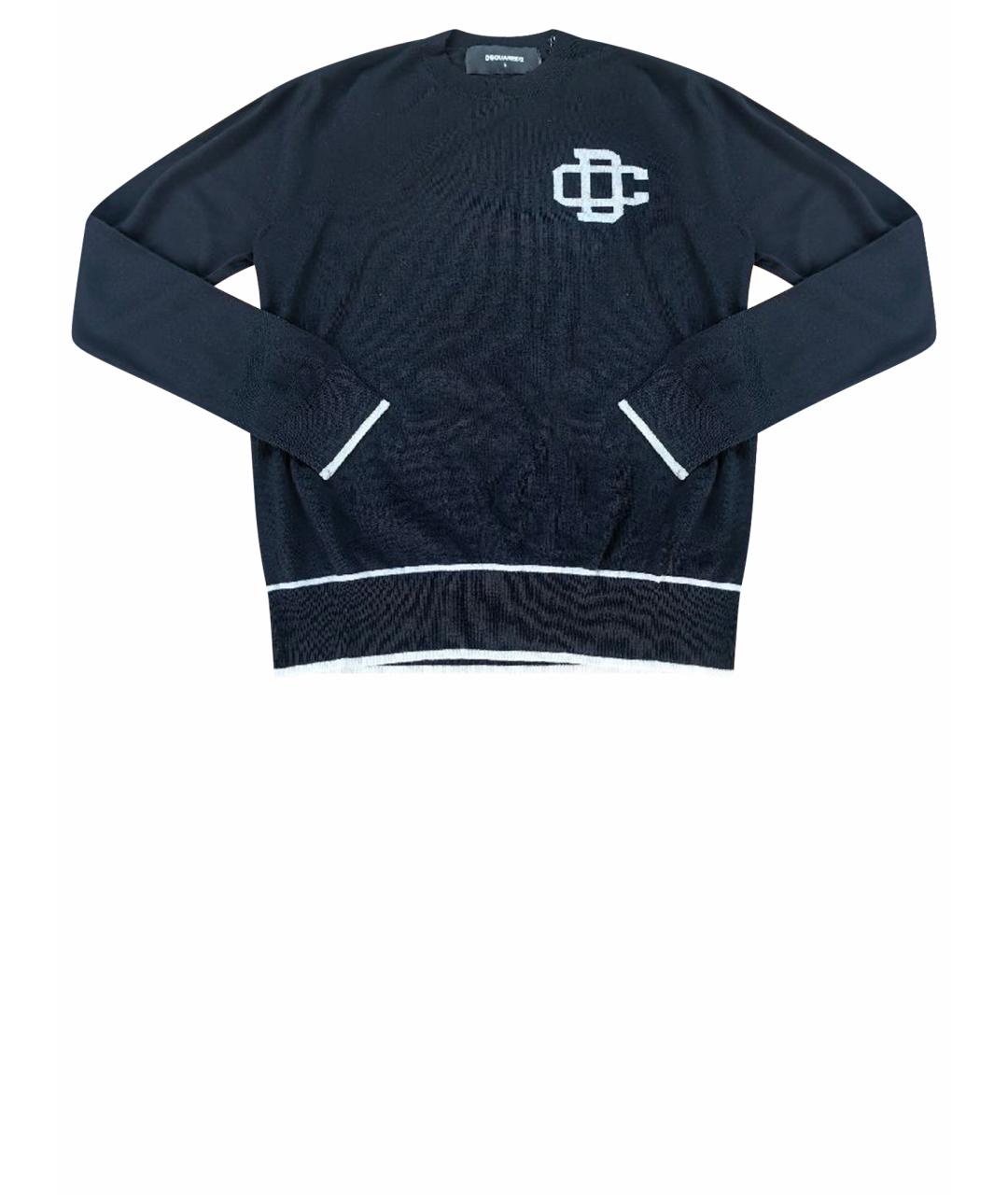 DSQUARED2 Темно-синий шерстяной джемпер / свитер, фото 1