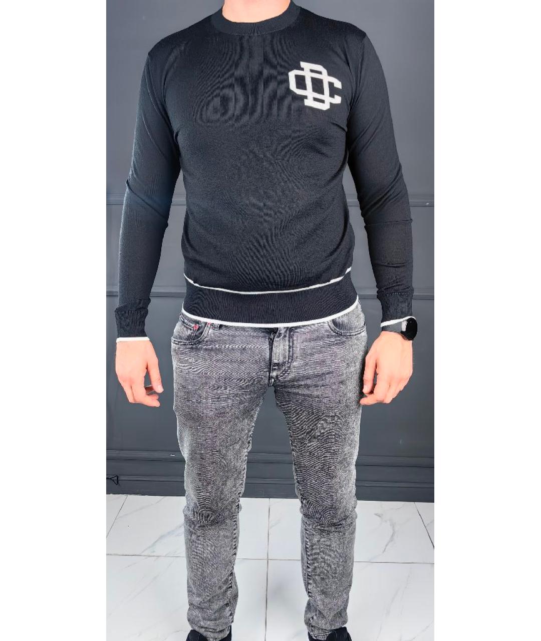 DSQUARED2 Темно-синий шерстяной джемпер / свитер, фото 7